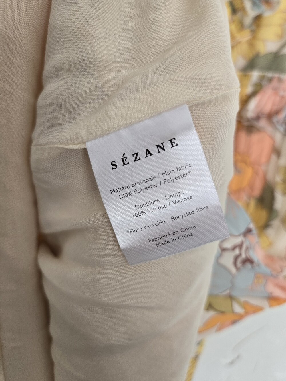 Sézane Floral Pleated Ruffle Pink Yellow Rachelle Dress, 6 - Picture 12 of 14